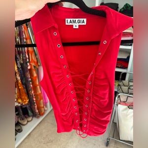 I AM GIA lace up top